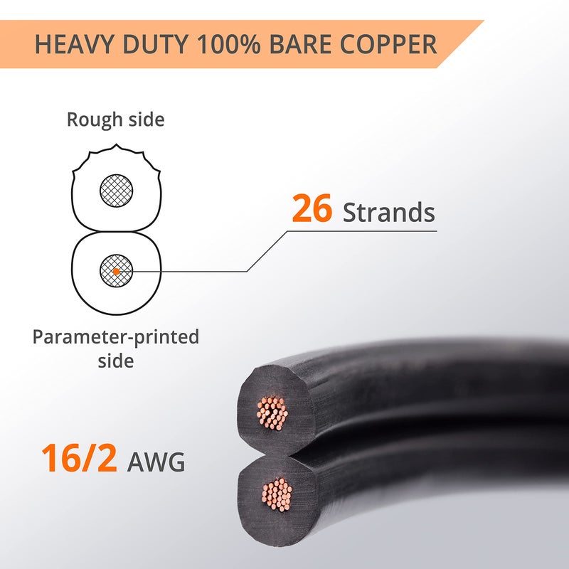 Wirefy 16/2 Low Voltage Landscape Wire 100 ft | Low Voltage Landscape Lighting Wire | Pure Copper | Outdoor Direct Burial | 16-Gauge 2-Conductor 100 Feet | UL Listed - Image 2